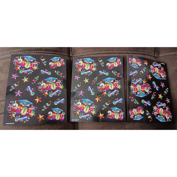 Vintage 2000 Graduation Y2K Three Pages Of Stickers AMSCAN - Picture 1 of 2